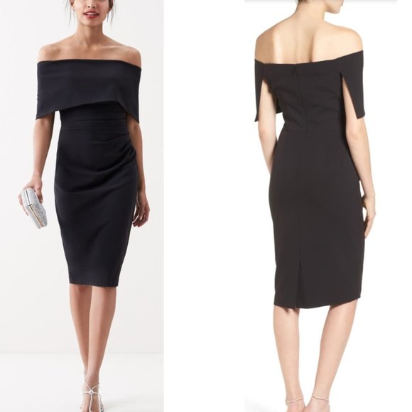 Vince Camuto Dresses & Skirts - Vince Camuto black pop over shoulder dress size 2